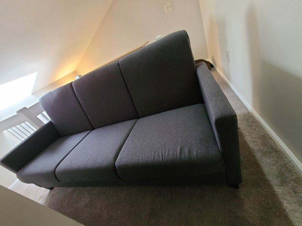 Charcoal Gray Convertible Couch