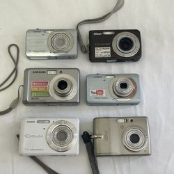 Digital Cameras Untested Lot Of 6 Condition Unknown 