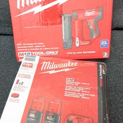 M12 Milwaukee Compact 23GA Pin Nailer Combo 