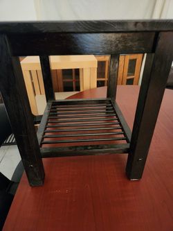 Solid Dark Walnut Wood End Tables