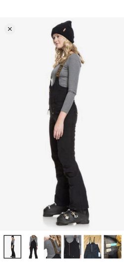Roxy Women’s Medium Torah Bright Summit Bib Pants in Black/gold Edition
