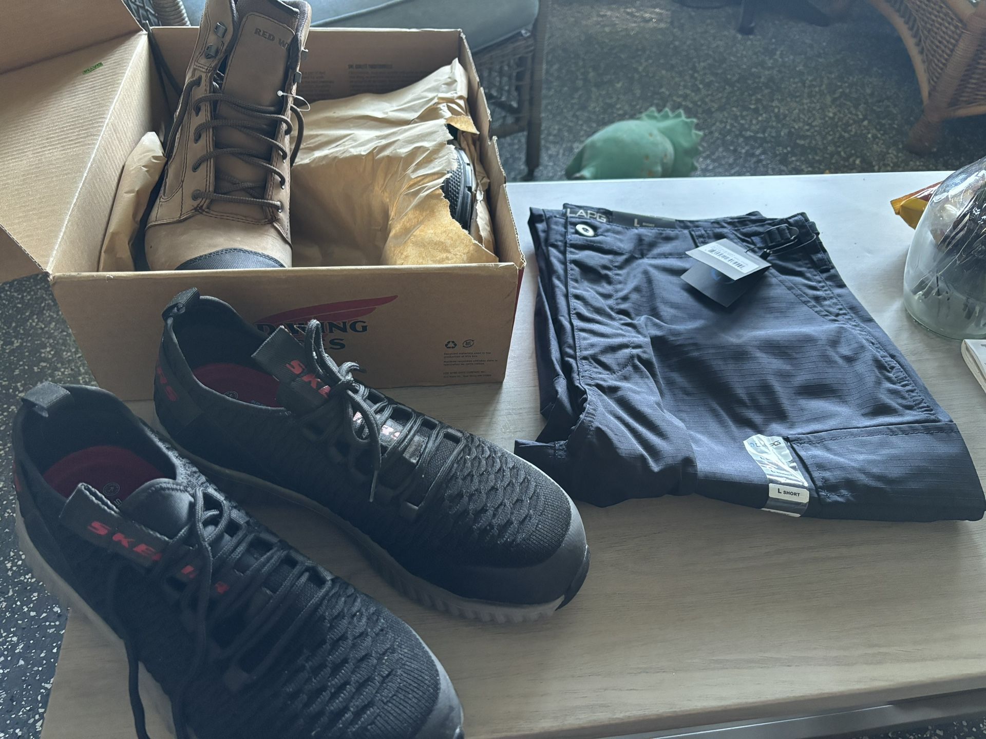 Combo Of 1 Pair Steel   Toe Snickers And Steel Toe Boot And 3 Cargo Pants 