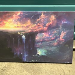 Surreal Cosmic Waterfall 18” X 12”