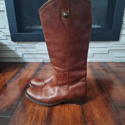 Frye Melissa Button Cognac Boots Size 10