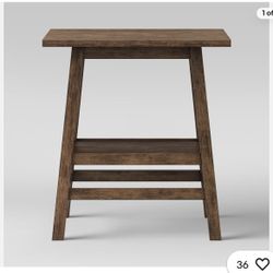 Haverhill Wood End Table Weathered Brown - Threshold