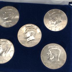 Set Of 5 Kennedy Half Dollars. National Collectors Mint