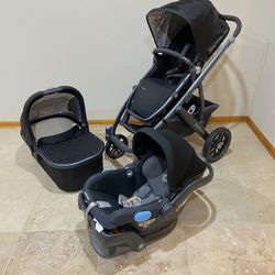 Uppababy Vista Stroller With Car Seat And Basinet Black 