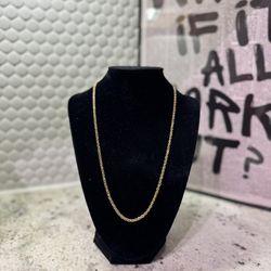  SOLID 14K GOLD UNIQUE ROPE CHAIN