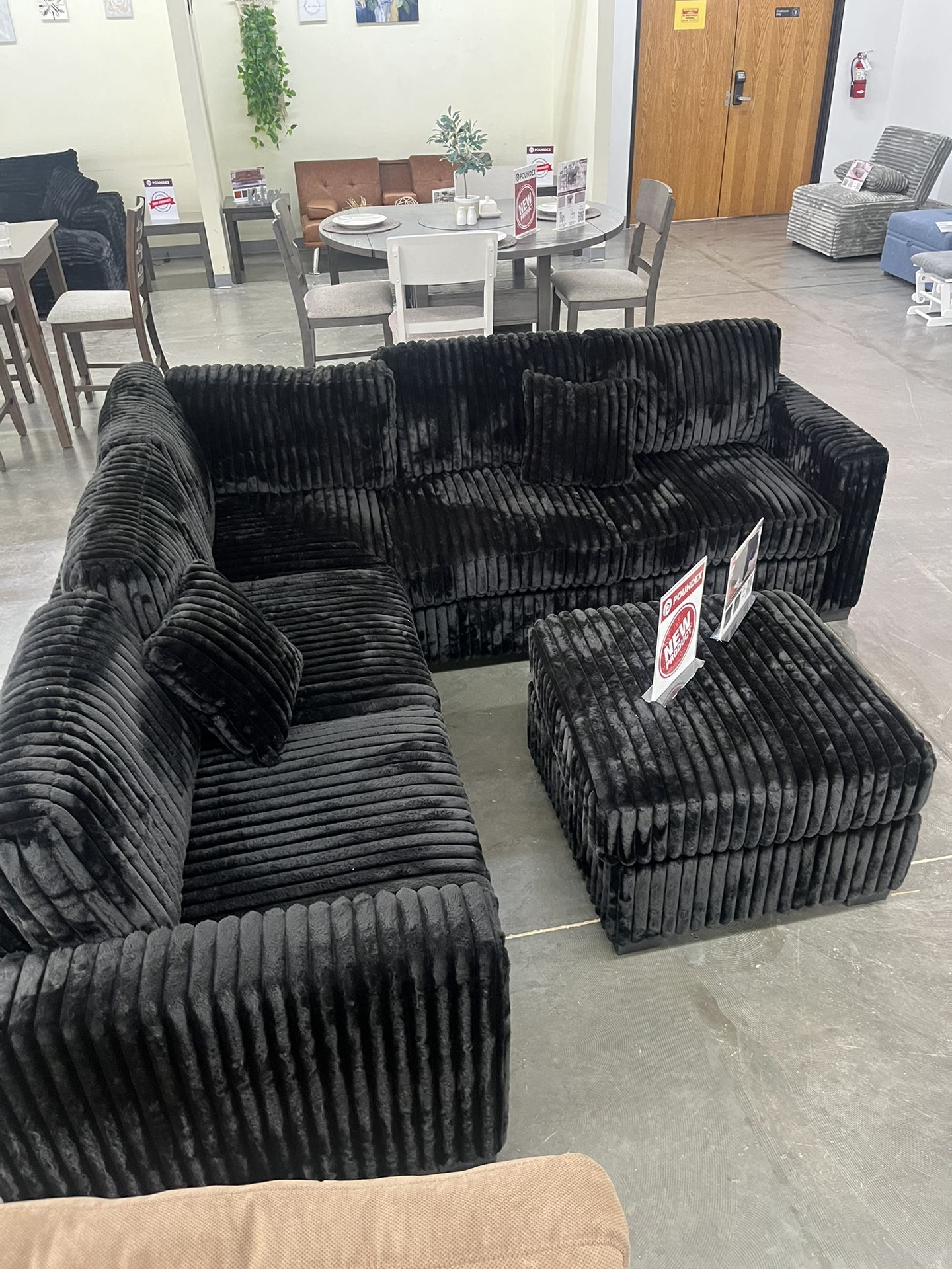 New Black Sectional