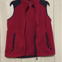 L.L.Bean Women’s Fleece Polartec Vest Hot Pink&gray /Small