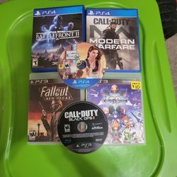 Star Wars Battlefront 2, Call of Duty Modern Warfare , Grand Theft Auto V ( NO CASE) , (Ps4)  , Call Of Duty Black Ops 2( NO CASE) , FALLOUT NEW VEGAS