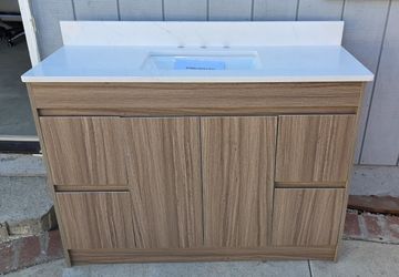 48in Single Bathroom Vanity,Modern Bathroom Cabinet with Sink, Soft Closing Door & Drawers,Assembled