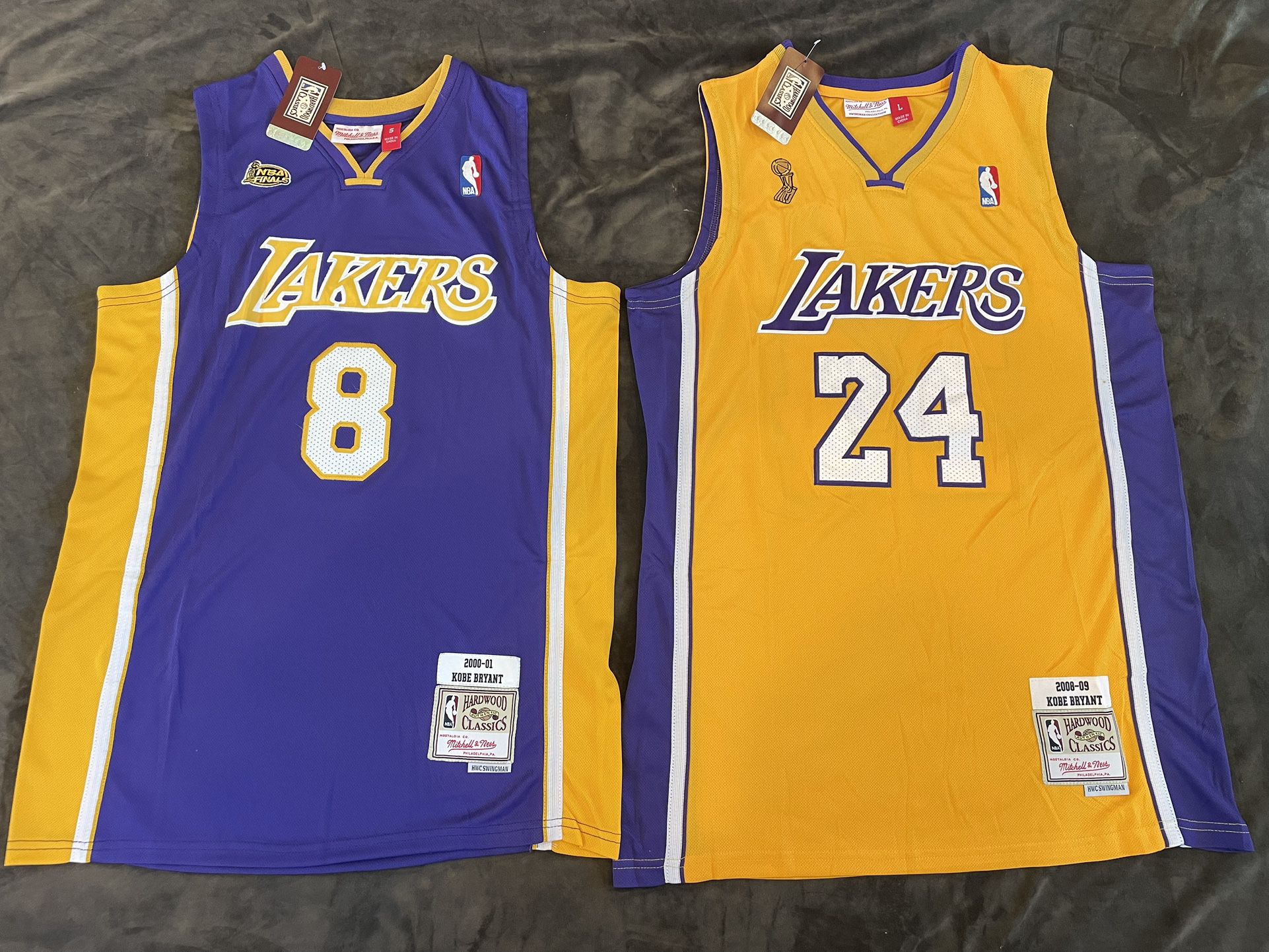 New Tag Adidas Kobe Bryant Lakers Hardwood Classics HWC Swingman Jersey 8  size L