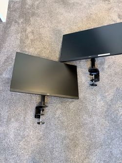 AOC Monitors 27” with Desk Clamp Mounts – Set of 2