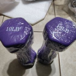 Purple 10 Lb dumbbell set new in wrap