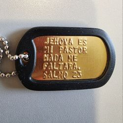 SALMO 23 JEHOVA ES MI PASTOR EMBOSSED DOG TAG PENDANT 