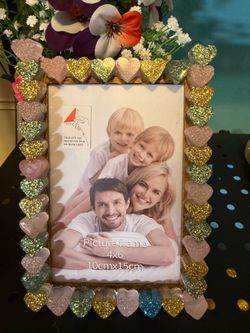 Glitter heart   4x6 picture frame