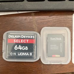 Delkin 64GB CF Card And Sandisk Ultra 32GB SD Card