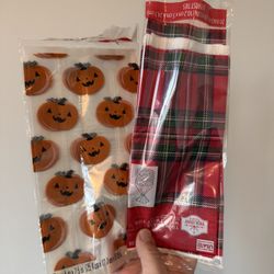 Open Halloween And Christmas Cookie / Candy Bags 