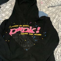 SP5DER HOODIE, BLACK, SIZE MEDIUM