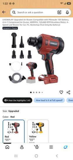 Cordless dust blower tool only with accessories
