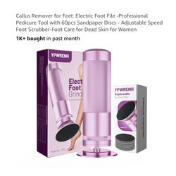 Brand new Callus Remover for Feet: Electric Foot File -Professional Pedicure Tool with 60pcs Sandpaper Discs - Adjustable Speed Foot Scrubber-Foot Car