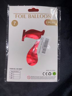 Red number 7 ballon