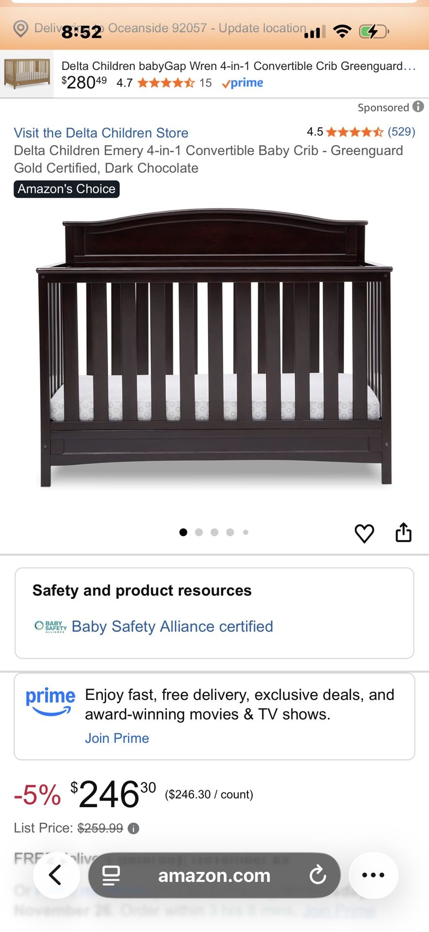 Delta 1in 4 Children’s Crib