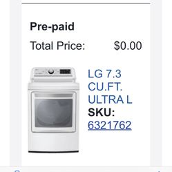 Lg Washer & Gas Dryer (white) 