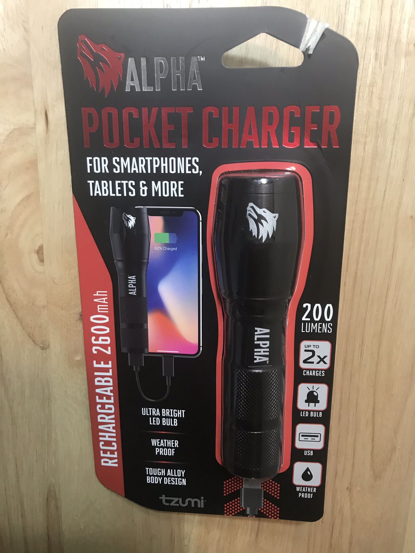 Tzumi Alpha Pocket Charger Flashlight