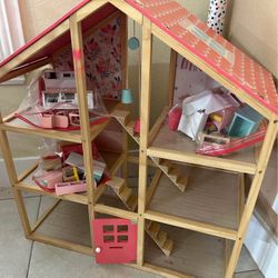 Wooden House Great Display For Your Labubus, Miniso, Blind Box Dollhouse 