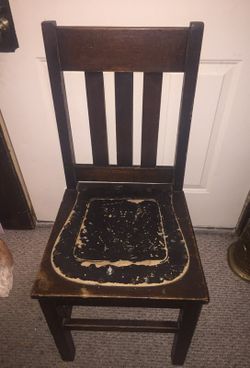 Antique wooden chair buffalo chair works