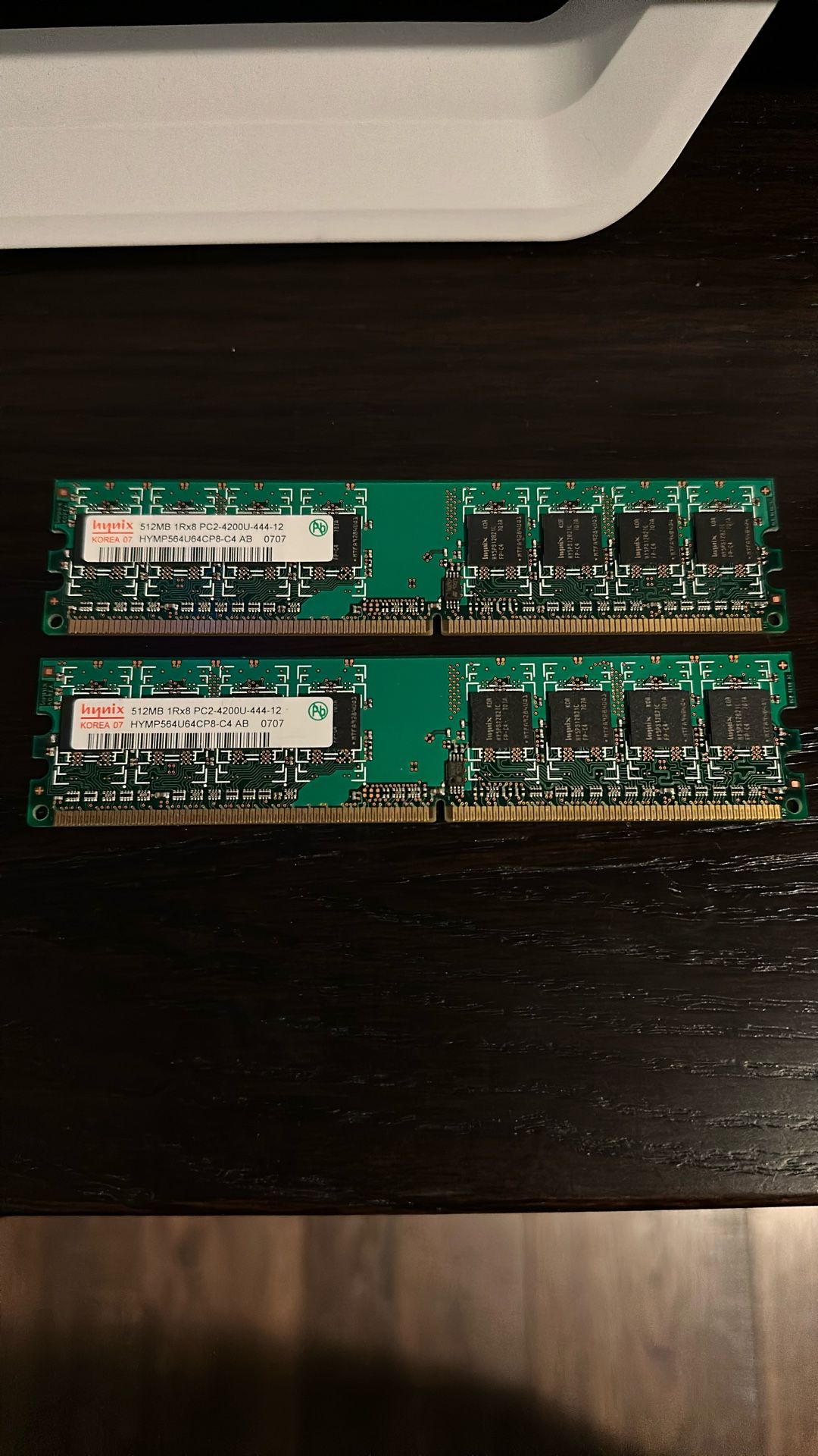 2x Hynix 512mb DDR2 PC2-4200U RAM - Legacy Compatible