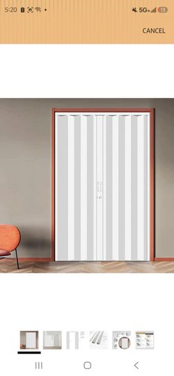 DIYHD 60X80in Double Accordion Folding Door with Mounting Hardware, White
Space-saving design for closets and doorways, Double-layer PVC, No floor tra