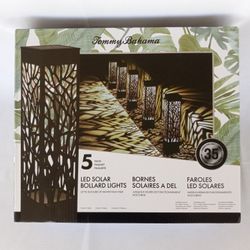 TOMMY BAHAMA Solar Bollard Pathway 35 Lumen Light 5-Pack
