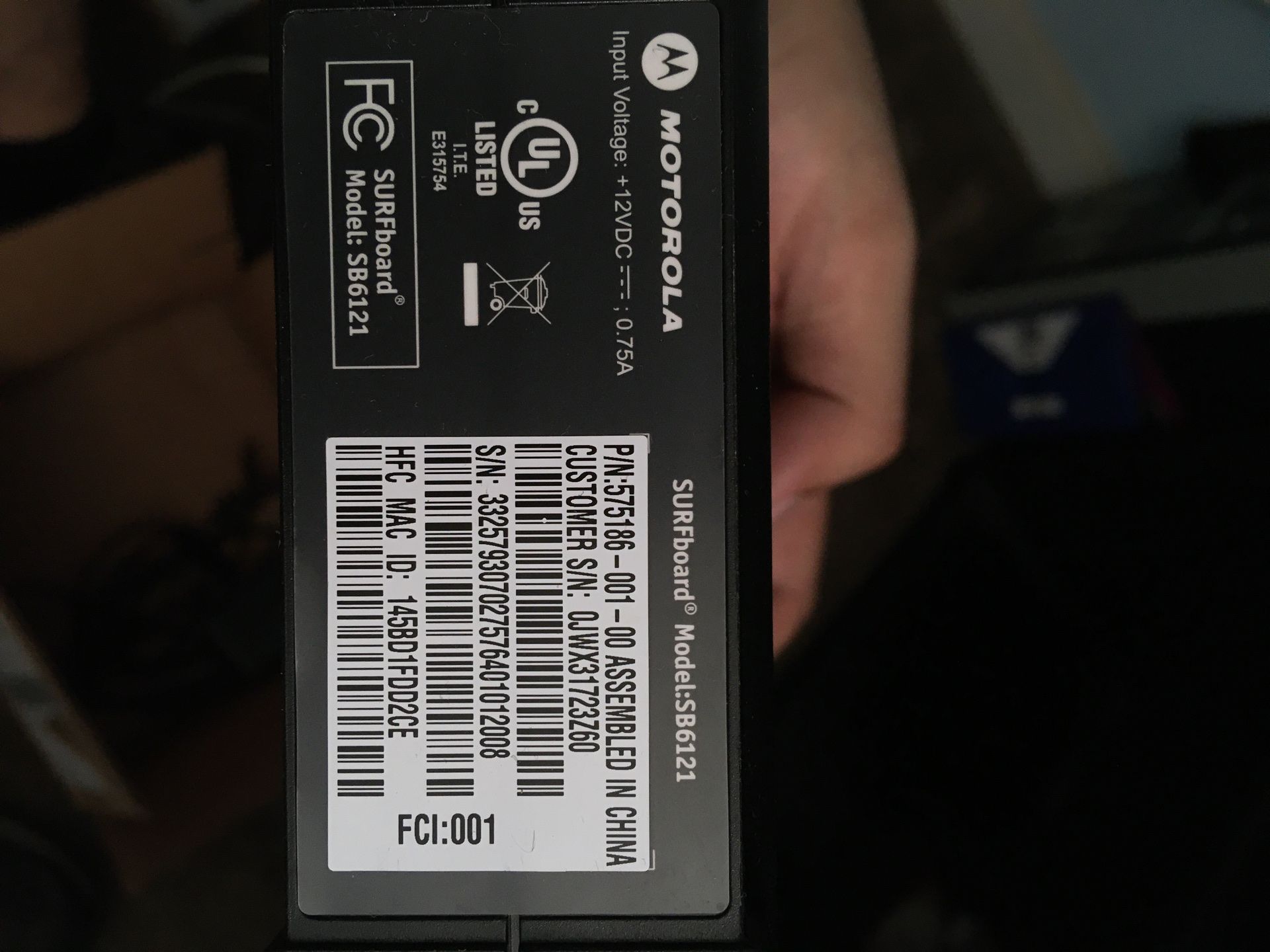 Motorola SURFboard Internet modem