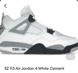 Size 9.5M Jordan 4 white cement