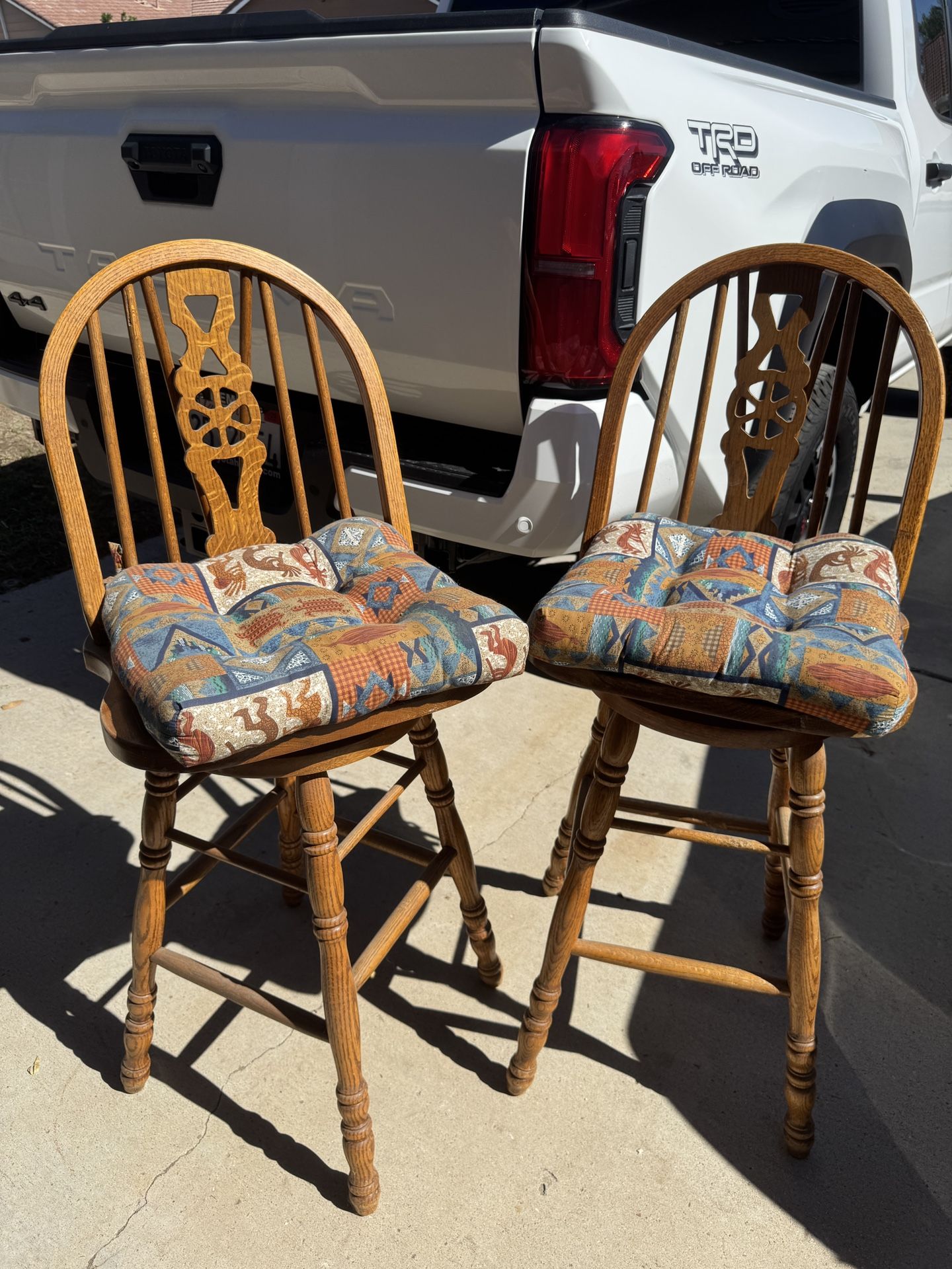 vintage oak bar stools