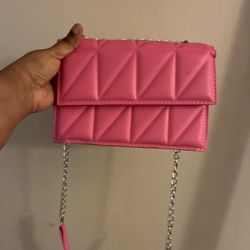 Pink Leather Crossbag 