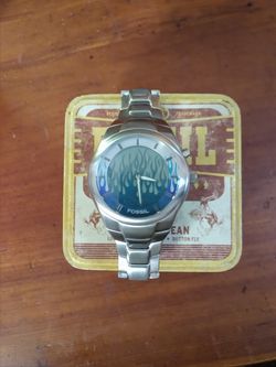 Fossil big hotsell tic watch blue