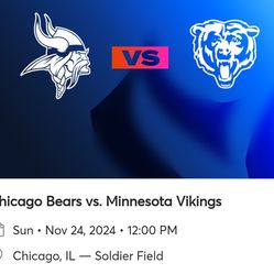 4 Chicago Bears Tickets Vs Minnesota Vikings 