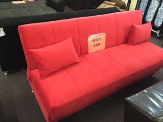 Red sofa storage bed