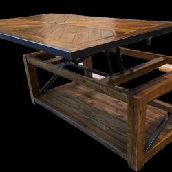 Tillman Rectangle Lift-Top Wood Cocktail Table