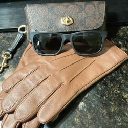 Coach Sunglasses/case/glove Set