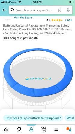 14” Trampoline Brand New Pad And Jump Mat