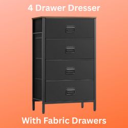 4-Drawer Dresser with Fabric Drawers for Bedroom Storage and Organization