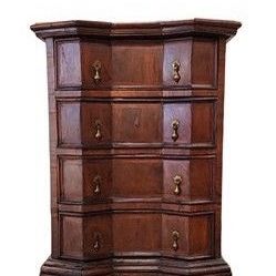 Antique 17th Century Italian Comodino Ferrarese Walnut & Inlaid Dresser Chest
