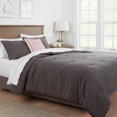 Dark Gray, Threshold, Space Dye, Linen Comforter Set