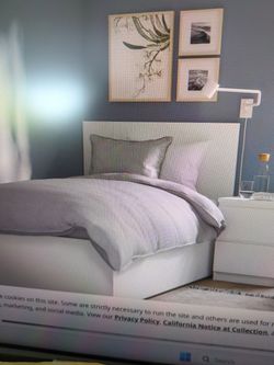 IKEA MALM white twin bed frame with 2 drawers l