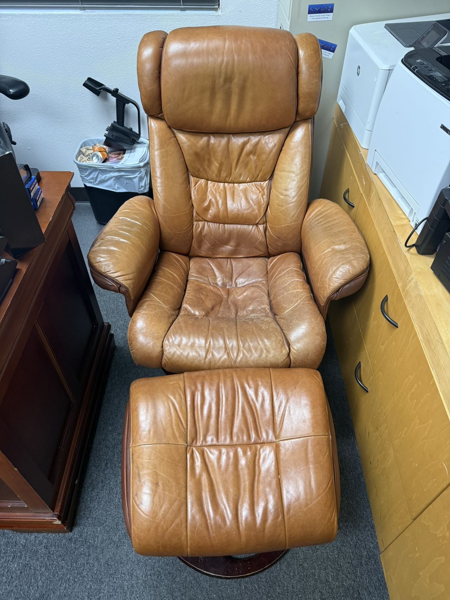 Leather Chair And Ottoman